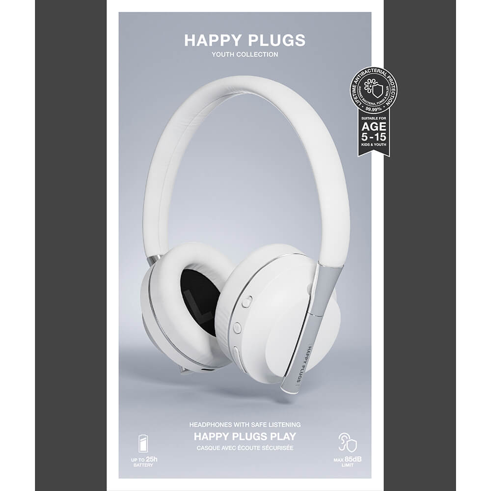 Happy Plugs Play Headphone Over Ear 85d B Wireless White