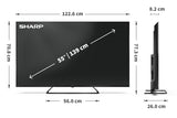 Sharp 55HP6265E TV 139,7 cm (55") 4K Ultra HD Smart TV Wi-Fi Sort
