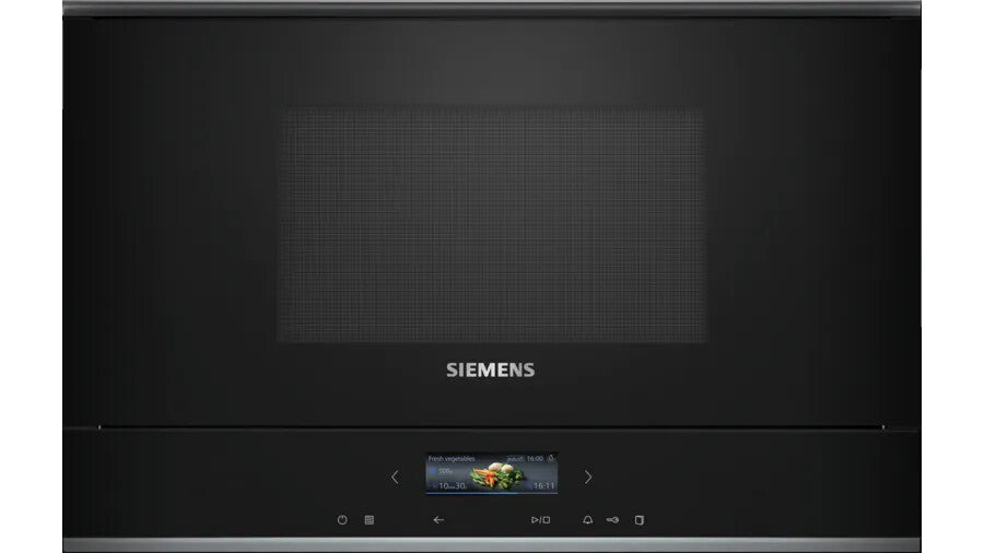 Siemens iQ700 BF722L1B1 mikrobølgeovn Sort Solo mikroovn Indbygget 21 L 900 W
