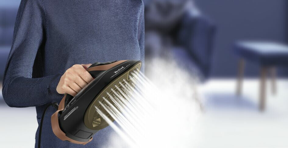 Tefal Ultimate Power Pro FV9E50 Tør & dampstrygejern Durilium AirGlide Autoclean soleplate 3200 W Sort, Kobberfarve