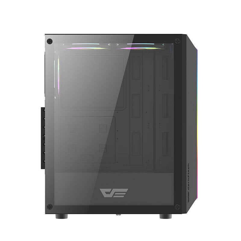 Darkflash DK151 LED-computerhylster (sort) + 3 RGB-ventilatorer