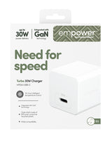 PanzerGlass empower™ by ® Turbo 30W Oplader Single USB-C | UK Stik | Silver White