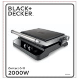 Black+Decker Bordgrill Temp Control Extra Plader 2000 W Brushed