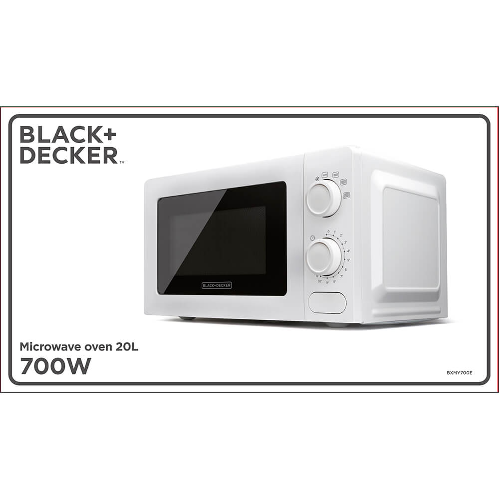 Black+Decker Mikroovn 20 L 700 W Hvid