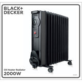Black+Decker Oil Heater 2000 W Black