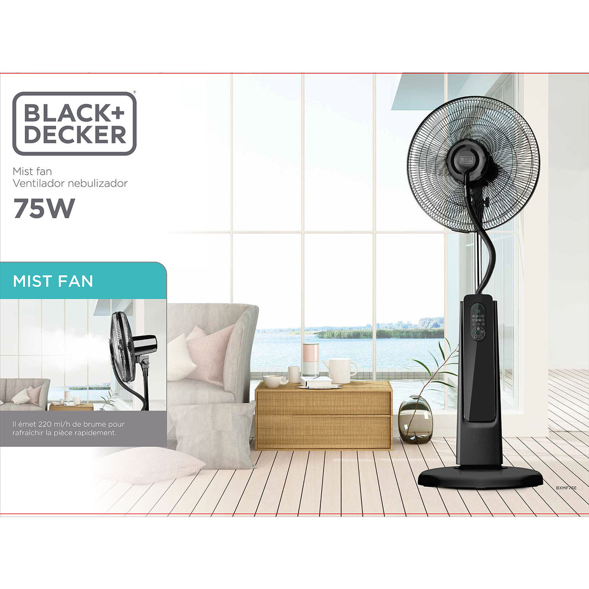 Black+Decker Mist Fan Black