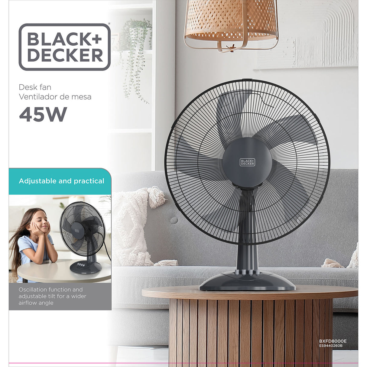Black+Decker Desk Fan 40 Cm 45 W Black