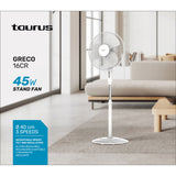 Taurus Fan 40cm Pedistal Greco 16 Cr White