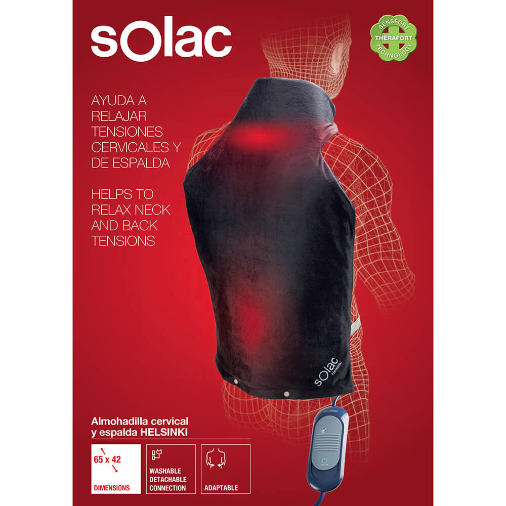 Solac Ergonomic Heating Pad Helsinki Neck And Lumbar
