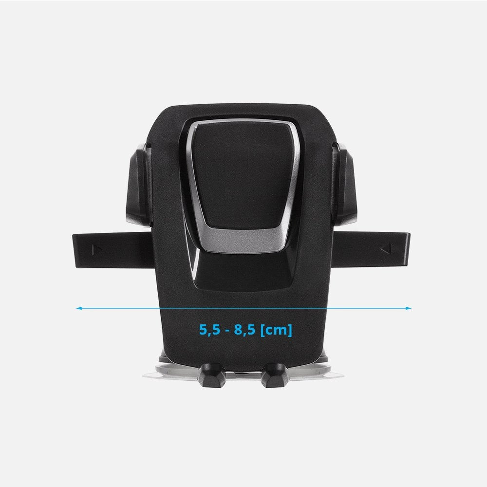 Teleskopisk bilmontering Telefonholder Dashboard eller forrude for sort