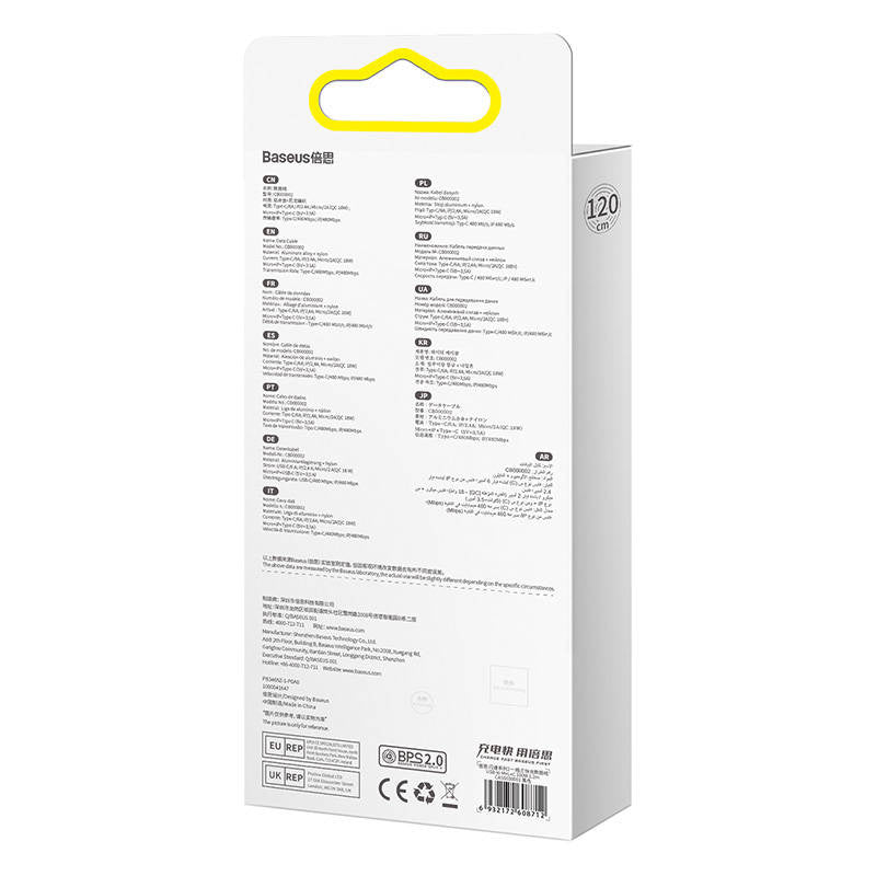 3in1 USB-kabel Baseus Flash-serie, USB-C + micro USB + Lightning, 100W, 1,2m (sort)