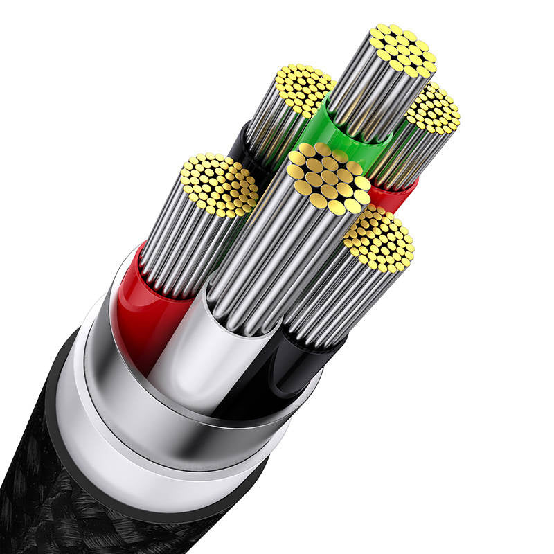 3in1 USB-kabel Baseus Flash-serie, USB-C + micro USB + Lightning, 100W, 1,2m (sort)