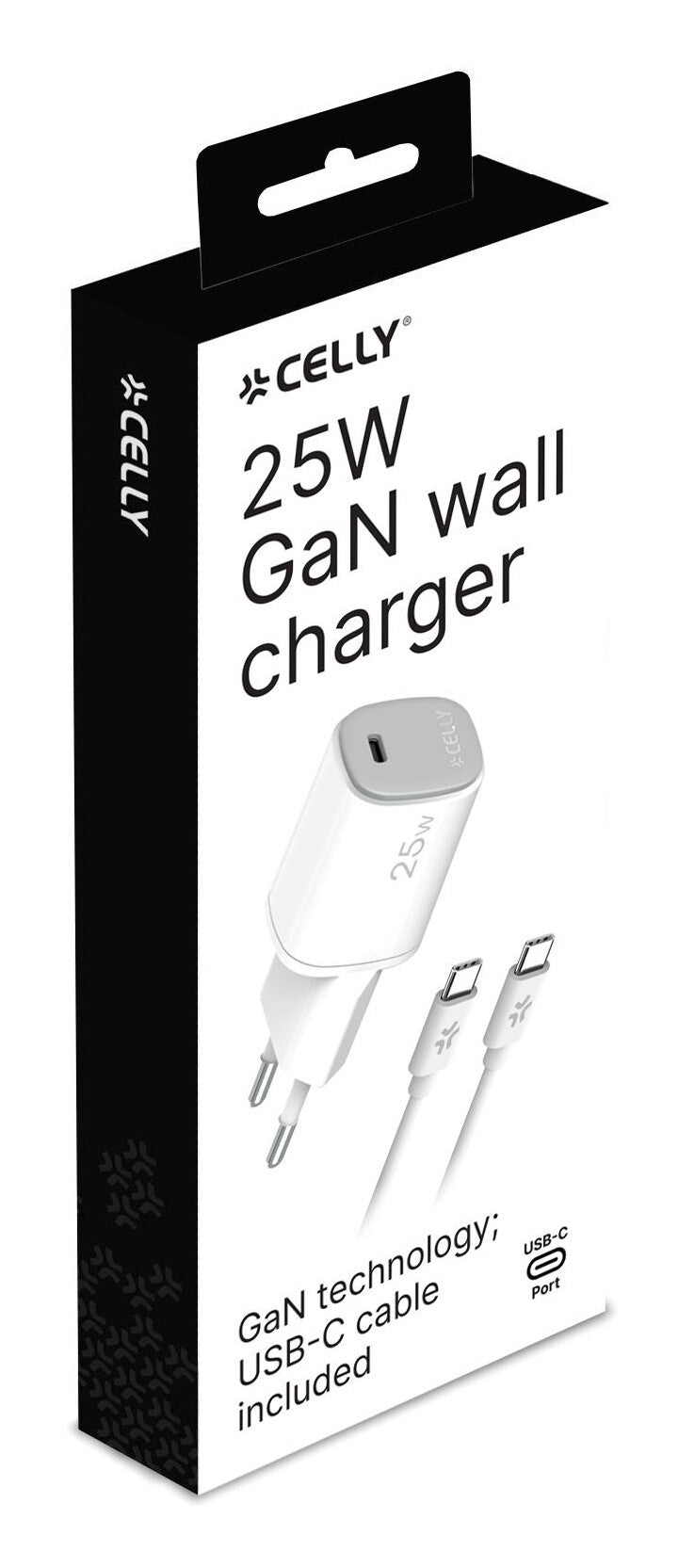 Celly UPTC1USBC25WCTC oplader til mobil enhed Smartphone, Tablet, Telefon Hvid USB Indendørs