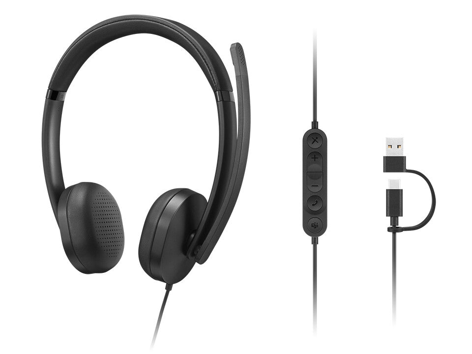 Lenovo VoIP Headset 5000 Ledningsført Kontor/Callcenter USB Type-C Sort