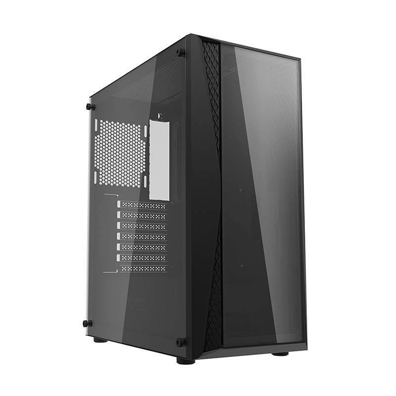 Darkflash DK352 Plus computerkasse (sort) + 4 RGB-ventilatorer