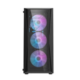 Darkflash DK352 Plus computerkasse (sort) + 4 RGB-ventilatorer