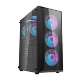 Darkflash DK352 Plus computerkasse (sort) + 4 RGB-ventilatorer
