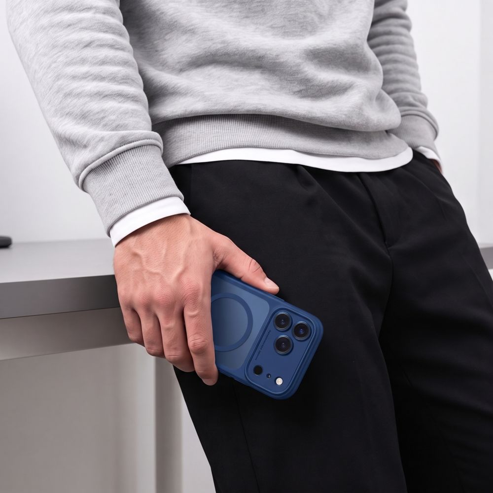 Tech Protect Magpeak Magsafe Cc Iphone 17 Pro / 18 Pro Mat Dyb Blå