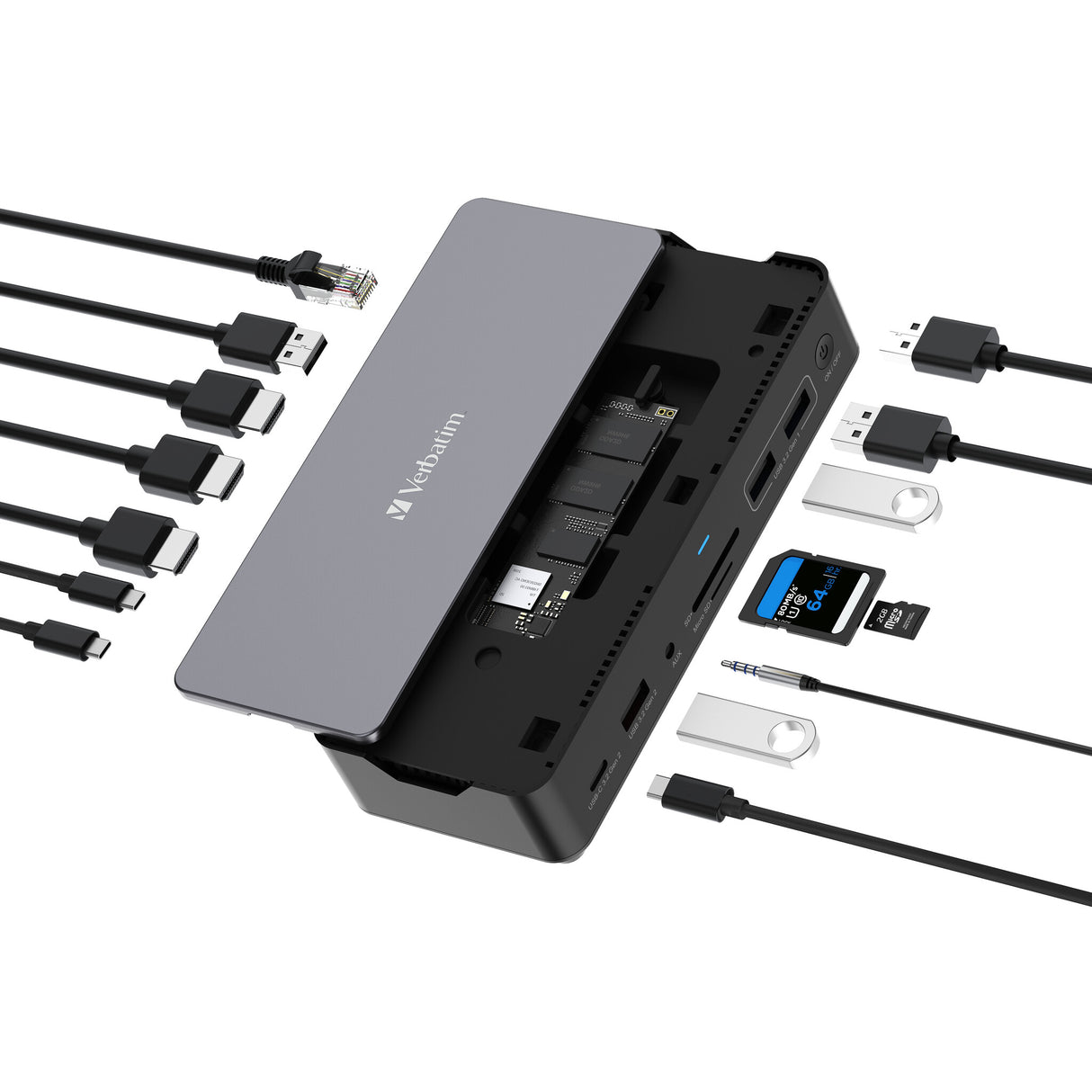 Verbatim CDS-15SSD Ledningsført USB 3.2 Gen 1 (3.1 Gen 1) Type-C Sort, Grå