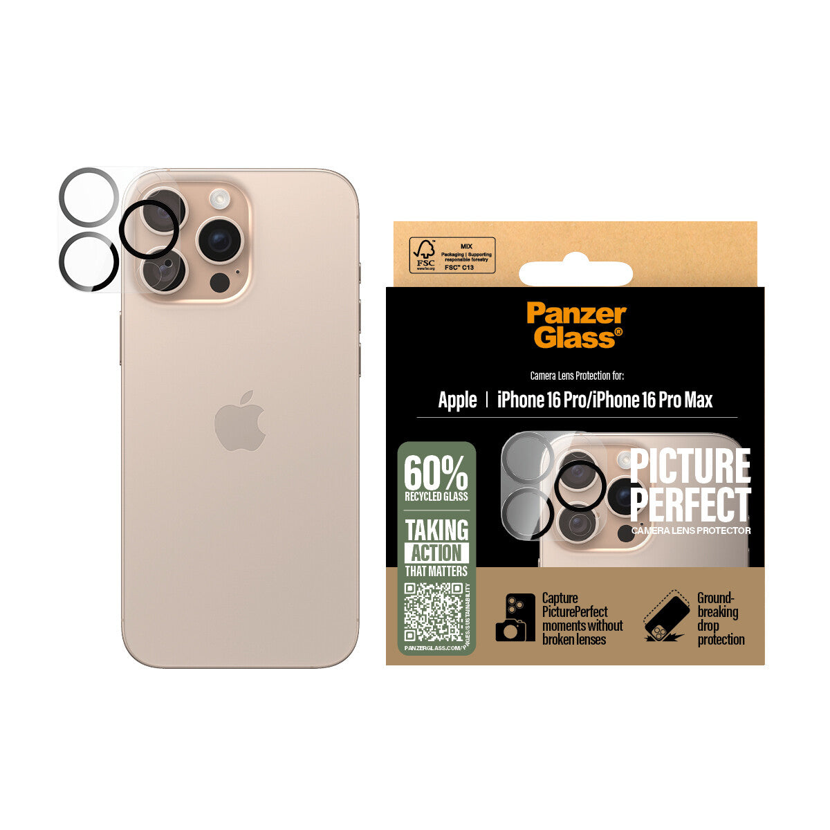 PanzerGlass ® PicturePerfect Kameralinsebeskytter iPhone 16 Pro | 16 Pro Max