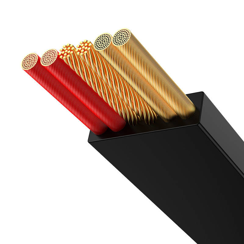 Baseus Bright Mirror 3, USB 3-i-1-kabel til mikro USB / USB-C / Lightning 66W / 2A 1.1m (Sort)