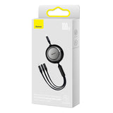 Baseus Bright Mirror 4, USB-C 3-i-1-kabel til mikro USB / USB-C / Lightning 100W / 3.5A 1.1m (Sort)