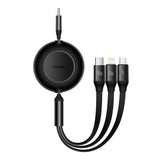Baseus Bright Mirror 4, USB-C 3-i-1-kabel til mikro USB / USB-C / Lightning 100W / 3.5A 1.1m (Sort)