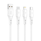 USB til Micro USB-kabel VFAN Colorful X12, 3A, 1m (hvid)