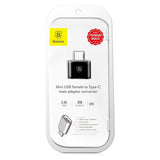 Baseus Mini USB-A to USB-C OTG Adapter - Black