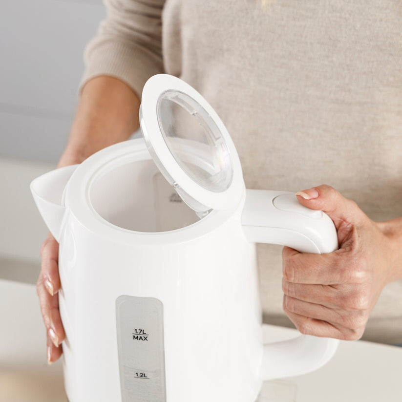 Taurus Aroa elkedel 1,7 L 2200 W Sølv, Hvid