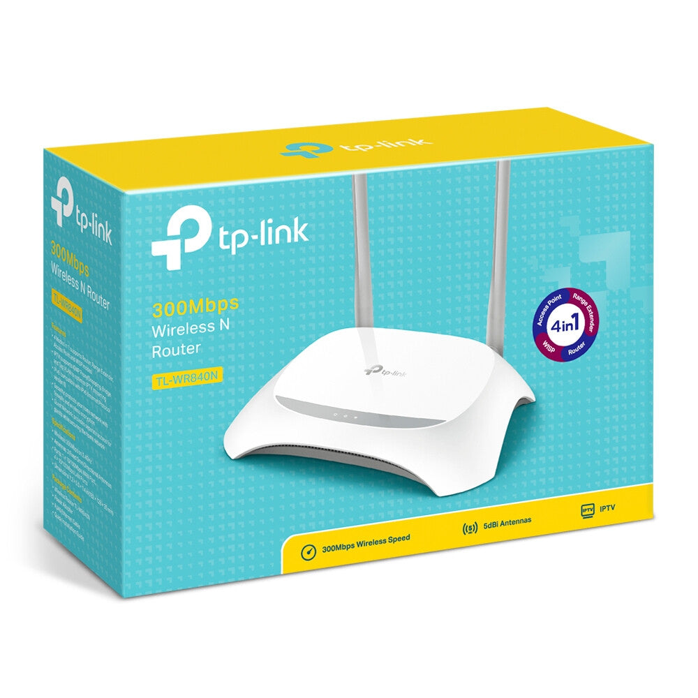 TP-Link TL-WR840N trådløs router Hurtigt ethernet Enkelt band (2,4 GHz) Grå, Hvid