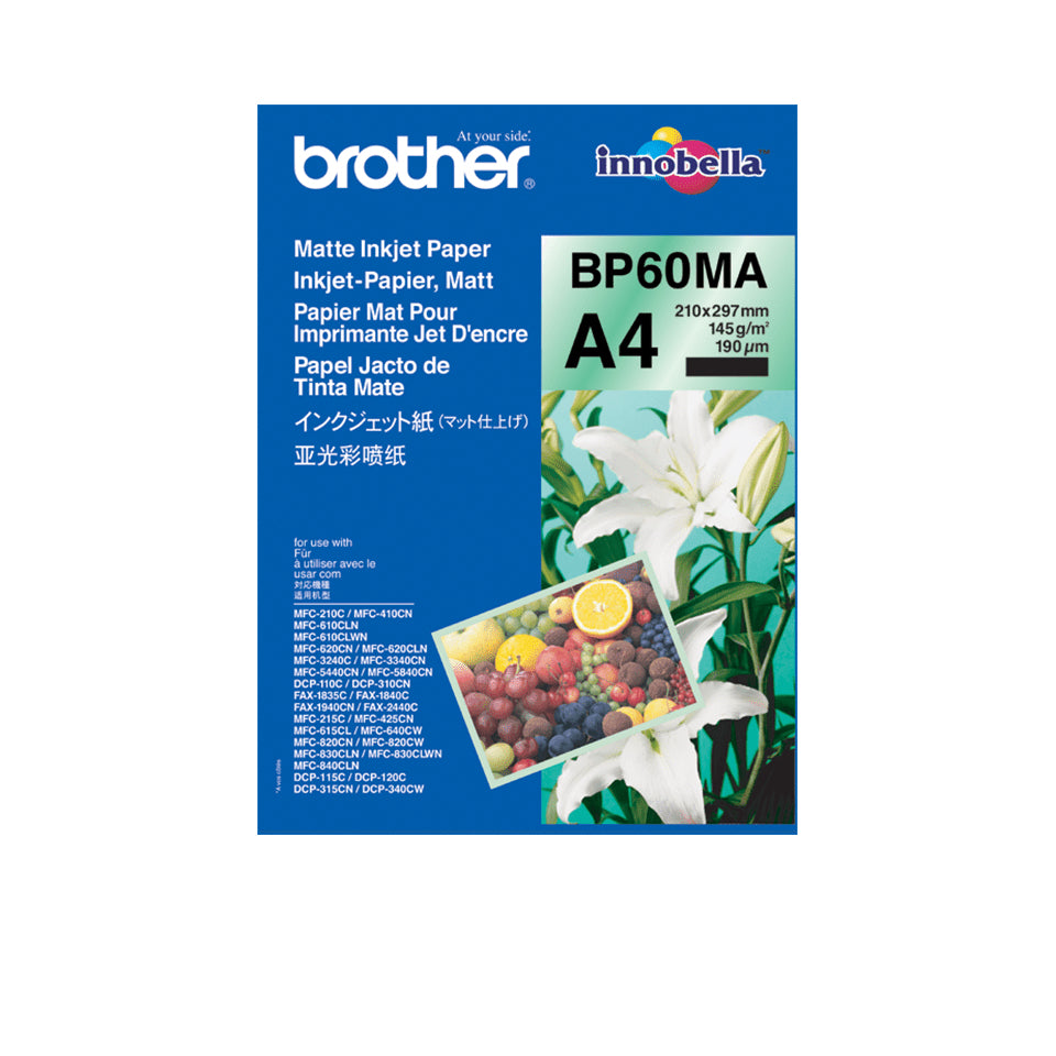 Brother BP-60MA printpapir A4 (210x297 mm) Mat 25 ark Hvid