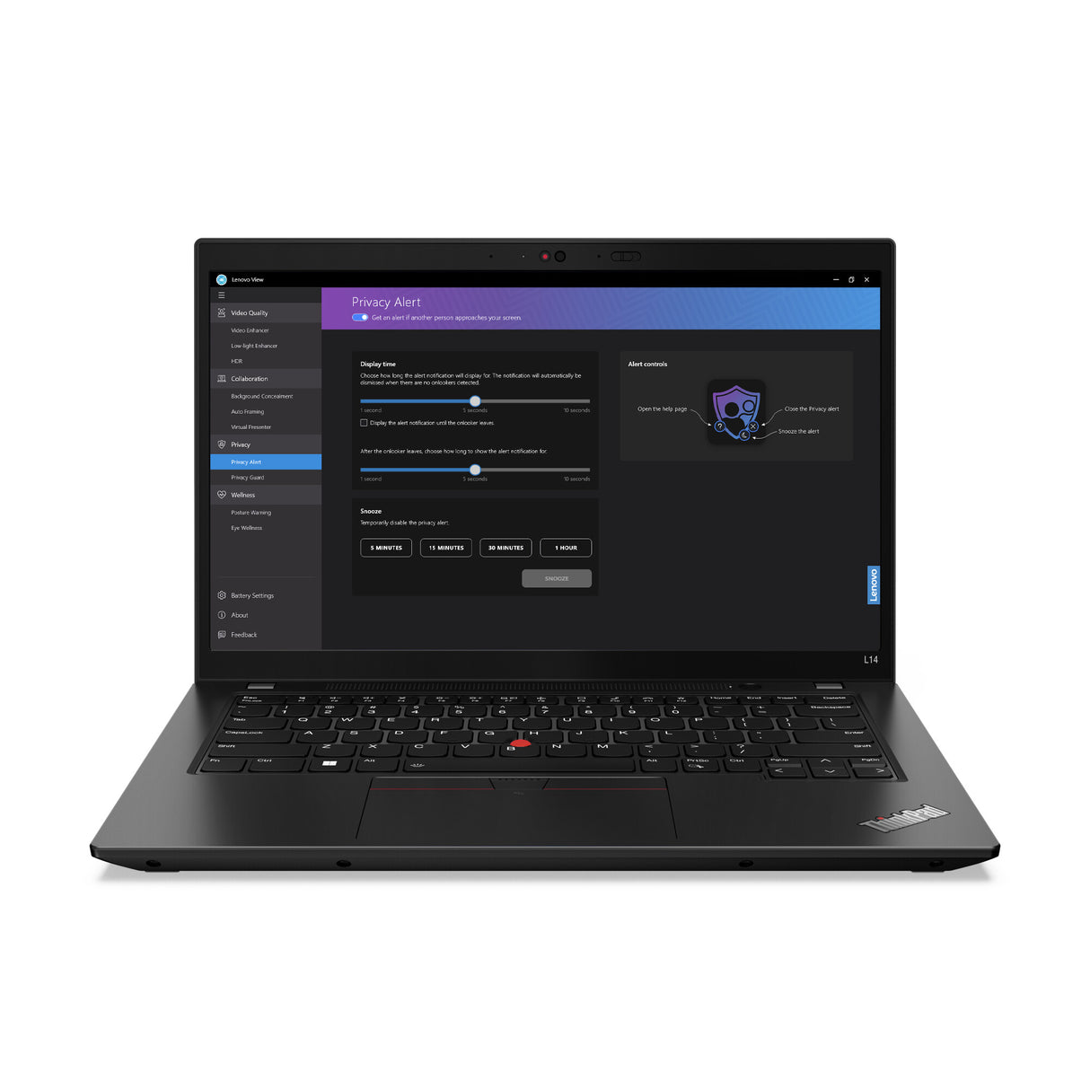 Lenovo ThinkPad L14 Gen 4 (Intel) Intel® Core™ i5 i5-1335U Laptop 35,6 cm (14") Fuld HD 16 GB DDR4-SDRAM 512 GB SSD Wi-Fi 6E (802.11ax) Windows 11 Pro Nordisk Sort