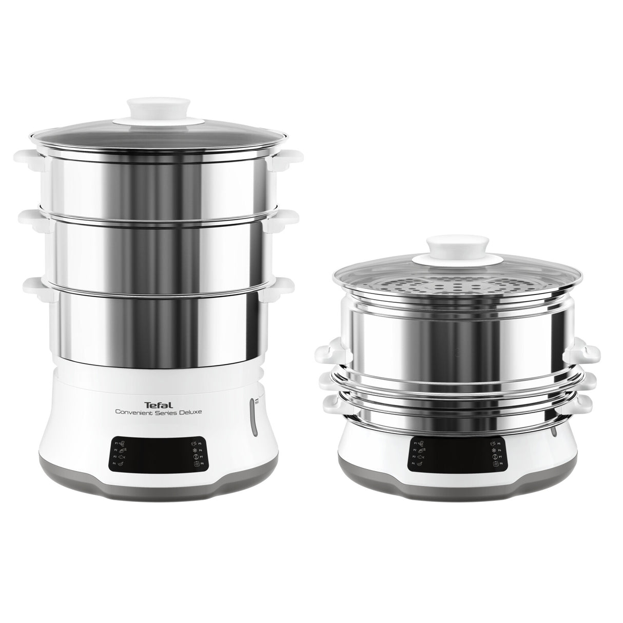 Tefal Convenient Series Deluxe VC502D dampkoger 3 kurv(e) Bordplade 900 W Rustfrit stål, Hvid