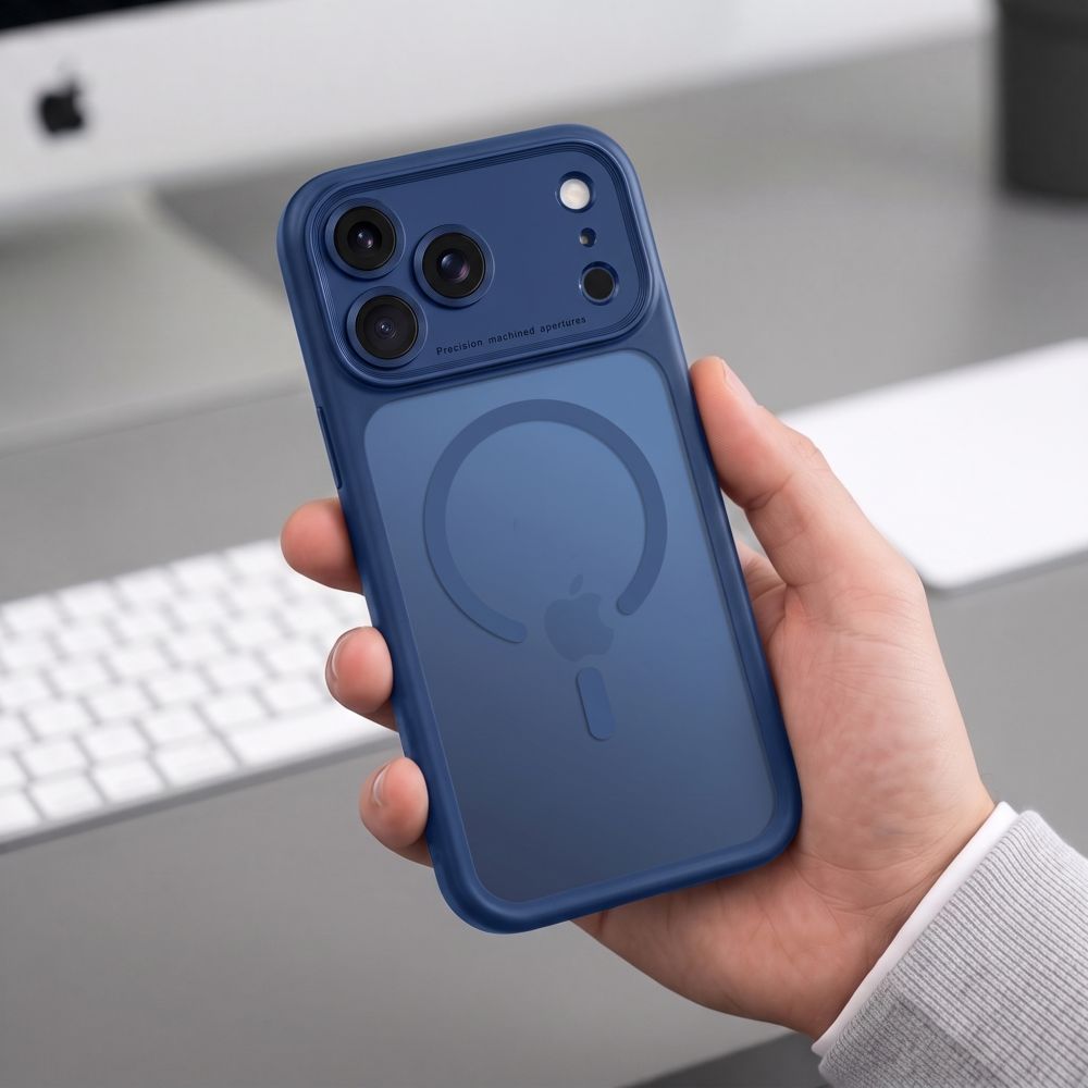 Tech Protect Magpeak Magsafe Cc Iphone 17 Pro / 18 Pro Mat Dyb Blå