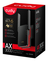 Cudy RE3000 netværk forlænger Netværksgentager Sort, Rød 10, 100, 1000 Mbit/s