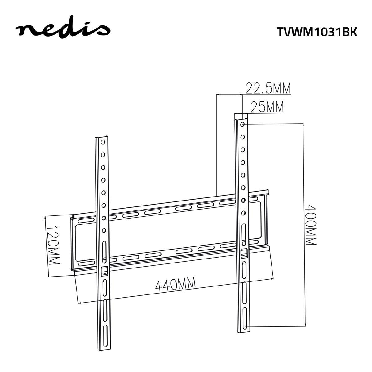 Nedis TVWM1031BK tv-beslag 139,7 cm (55") Sort