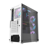 Darkflash DK351 computerkasse (hvid) + 4 RGB-ventilatorer