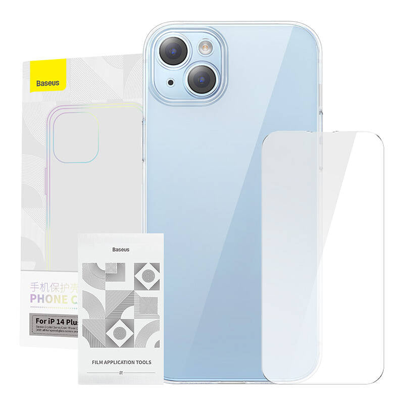 Baseus Crystal Series Case til iPhone 14 Plus + hærdet glas