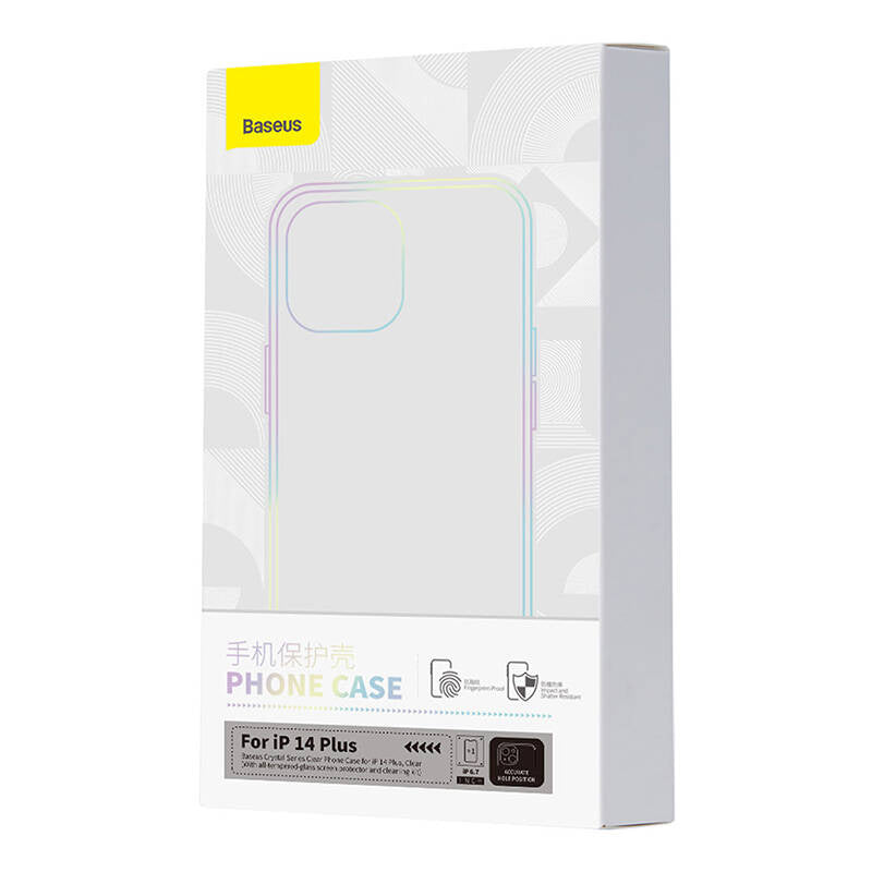 Baseus Crystal Series Case til iPhone 14 Plus + hærdet glas