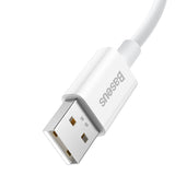 Baseus Superior-serien Kabel USB til USB-C, 65W, PD, 1m (hvid)