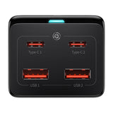 Baseus GaN3 Pro vægoplader / powerstrip 2xUSB + 2xUSB-C + AC, 100W (sort)