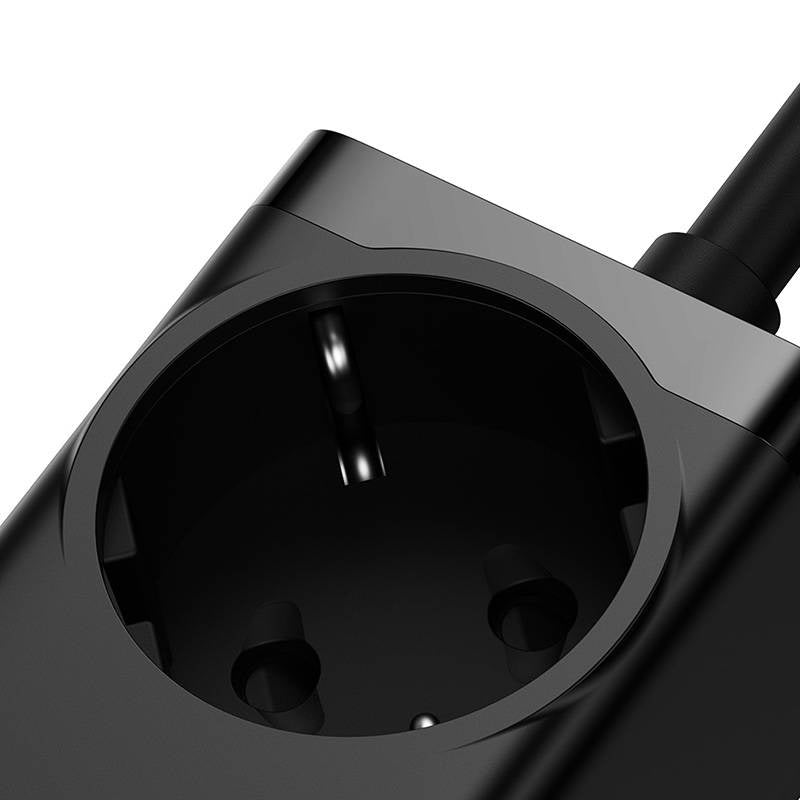 Baseus GaN3 Pro vægoplader / powerstrip 2xUSB + 2xUSB-C + AC, 100W (sort)