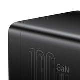 Baseus GaN3 Pro vægoplader / powerstrip 2xUSB + 2xUSB-C + AC, 100W (sort)