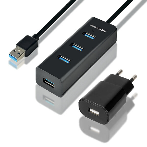 Axagon HUE-S2BP interface hub USB 3.2 Gen 1 (3.1 Gen 1) Type-A 5000 Mbit/s Sort