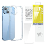 Baseus SuperCeramic Transparent Glass Case og Temperet Glass Set til iPhone 14 Plus