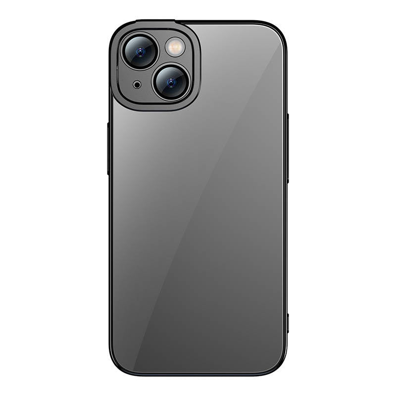 Baseus Glitter Transparent Case og tempereret glas sæt til iPhone 14 Plus (sort)