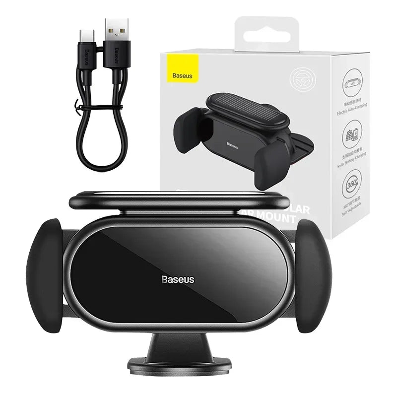 Solenergibiltelefonholder Baseus Steel Cannon Pro (sort)