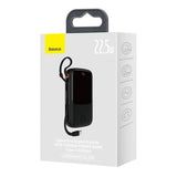 Powerbank Baseus Qpow PRO med kabel, 10000mAh, 22.5W (Sort)
