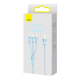 3in1 USB-kabel Baseus StarSpeed Series, USB-C + Micro + Lightning 3,5A, 1,2m (blå)